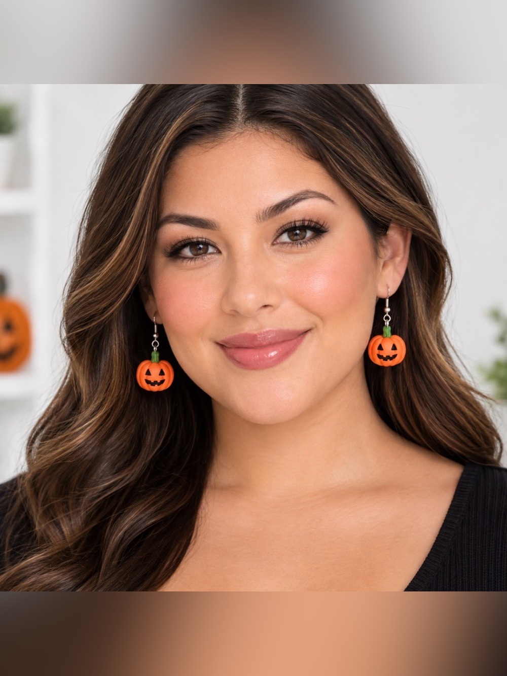 Halloween Pumpkin Drop Earrings